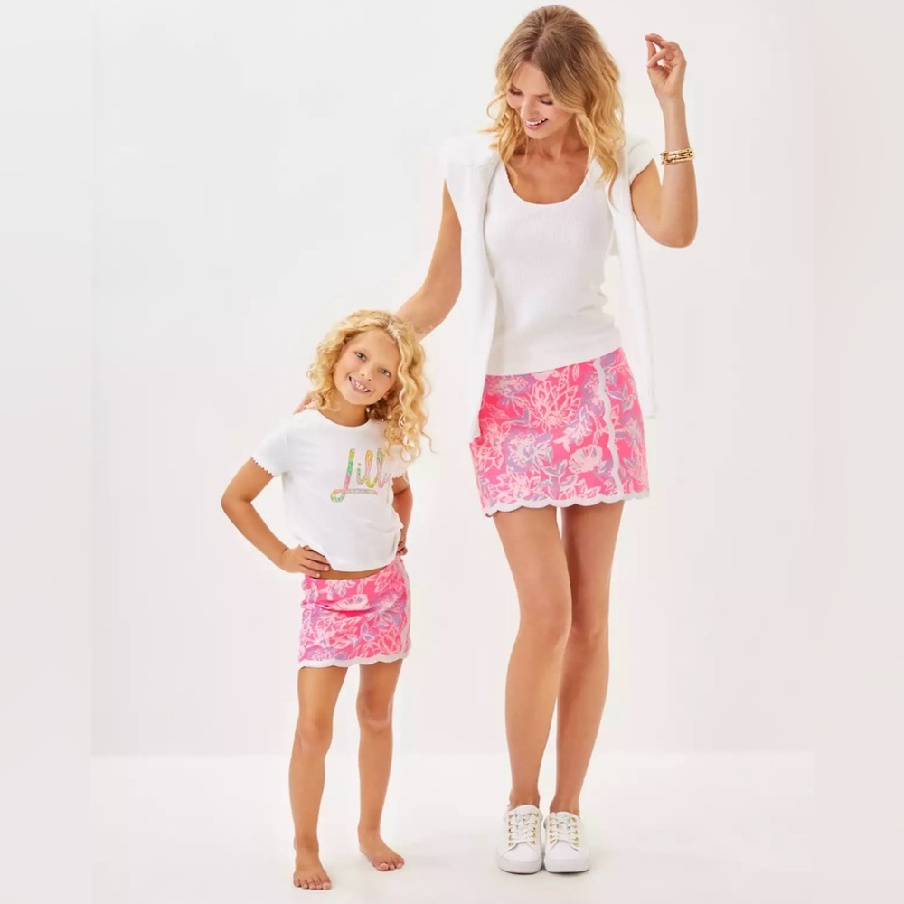 Lilly Pulitzer Girls Mini Michelina Skort Rousseau Pink Zen Garden XS 2T/3T NWT - Picture 4 of 9